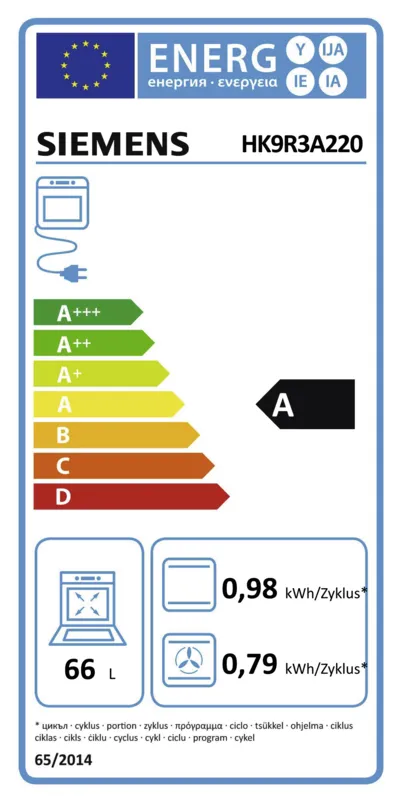 Siemens HK9R3A220 energielabel