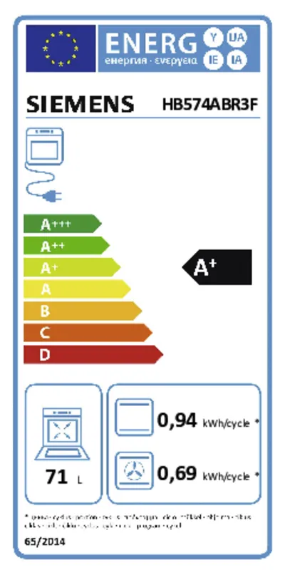Siemens HB574ABR3F energielabel