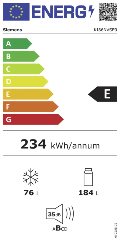 Siemens KI86NVSE0 energielabel