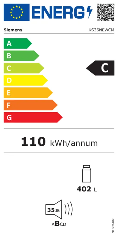 Siemens KS36NEWCM energielabel