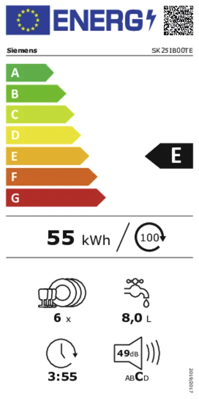 Siemens SK25IB00TE energielabel