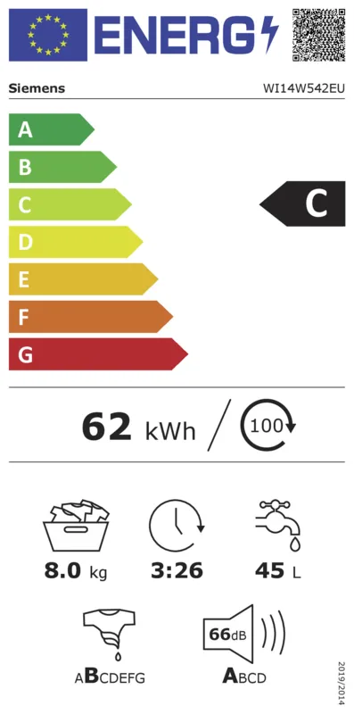 Siemens WI14W542EU energielabel