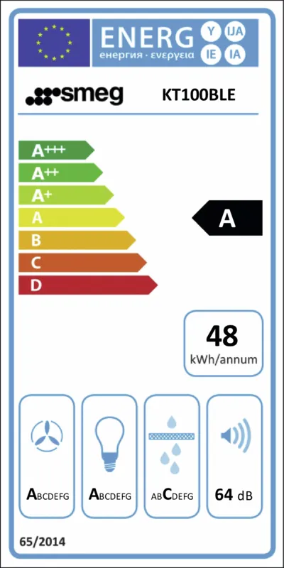 Smeg KT100BLE energielabel