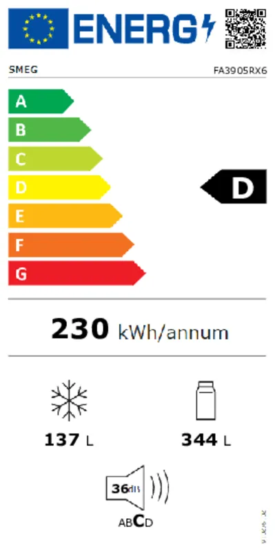 Smeg FA3905RX6 energielabel