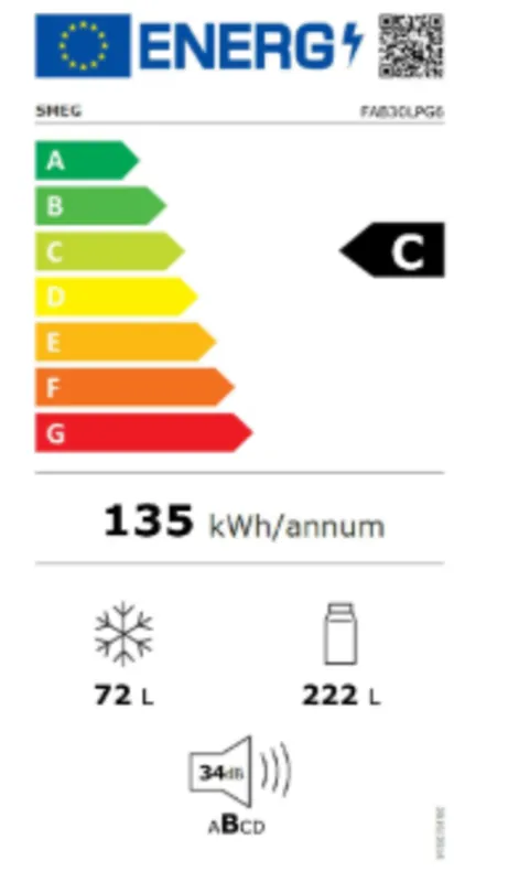 Smeg FAB30LPG6 energielabel