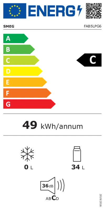 Smeg FAB5LPG6 energielabel