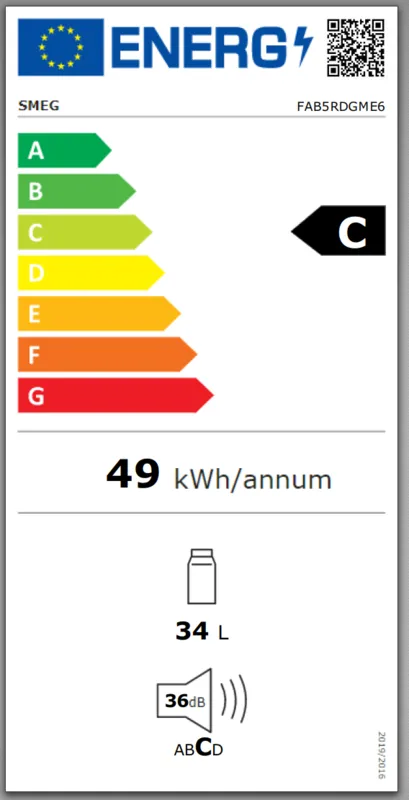 Smeg FAB5RDGME6 energielabel