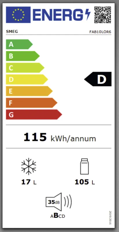 Smeg FAB10LOR6 energielabel