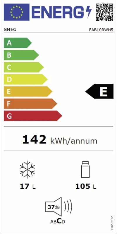 Smeg FAB10RWH5 energielabel