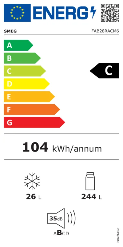 Smeg FAB28RACM6 energielabel