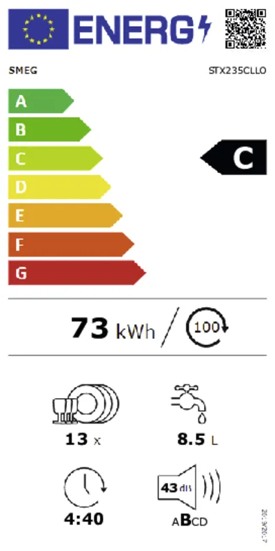 Smeg STX235CLLO energielabel