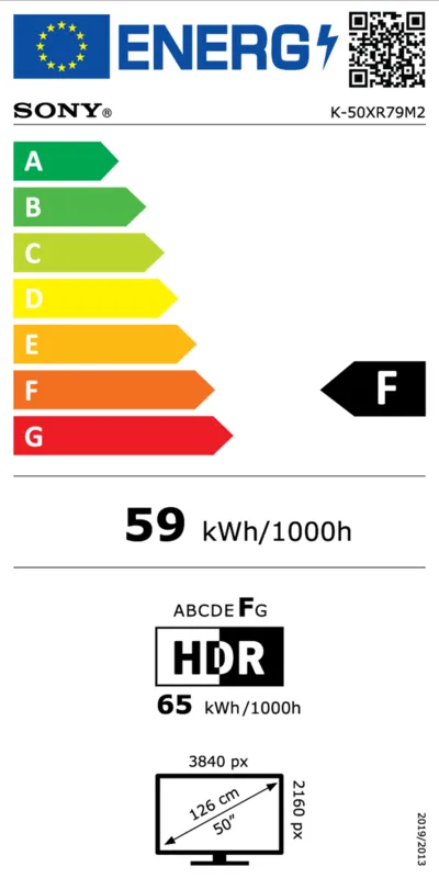 Sony K50XR79M2PB energielabel