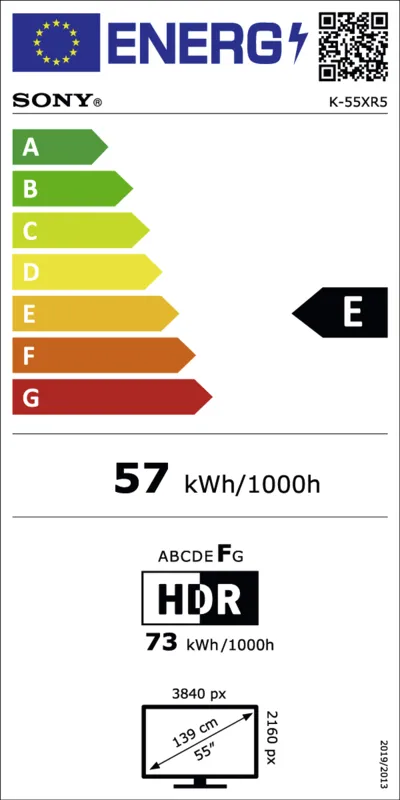 Sony K55XR59B.CEI energielabel