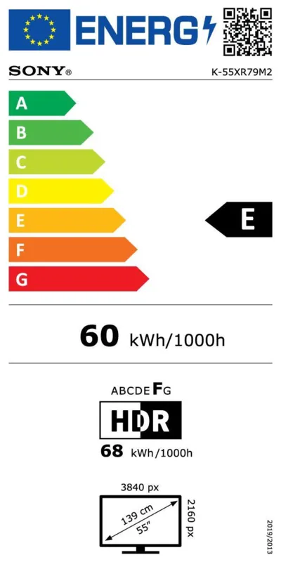 Sony K55XR79M2B energielabel