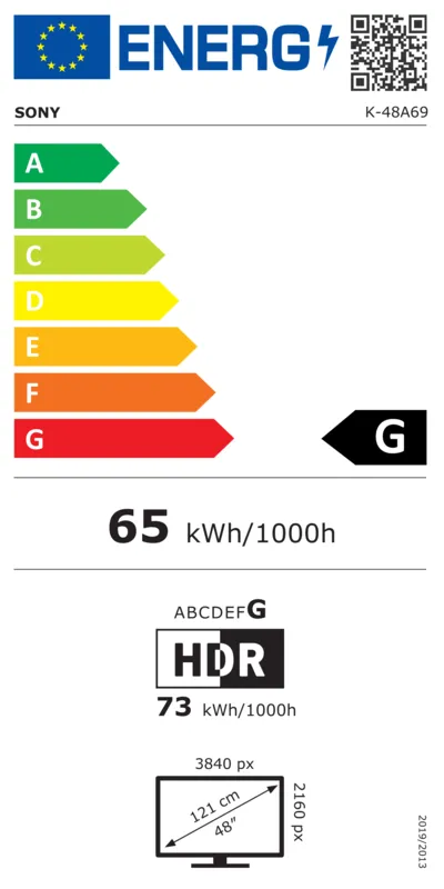 Sony Bundelactie K48A69PB + HTA7100KIT energielabel