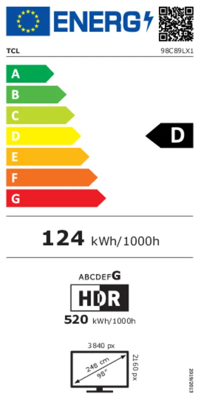 TCL 98C89L energielabel