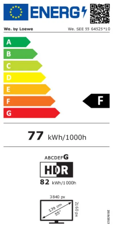 We by Loewe We. SEE 55 oled dc Coal Black + We. HEAR 2 Storm Grey energielabel