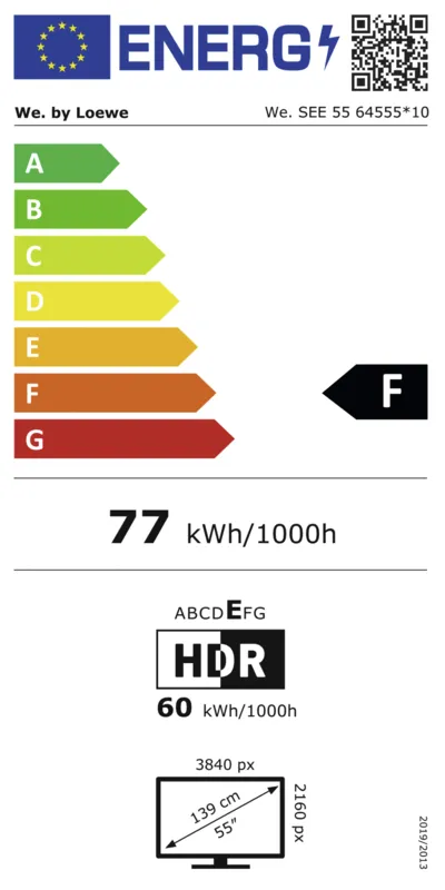 We by Loewe We. SEE 55 oled energielabel