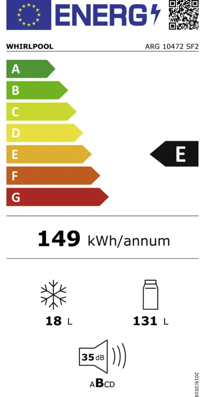 Whirlpool ARG 10472 SF2 energielabel