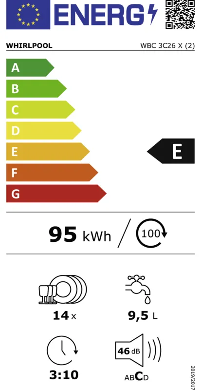 Whirlpool WBC 3C26 X energielabel
