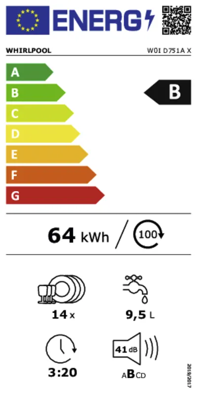 Whirlpool W0I D751A X energielabel