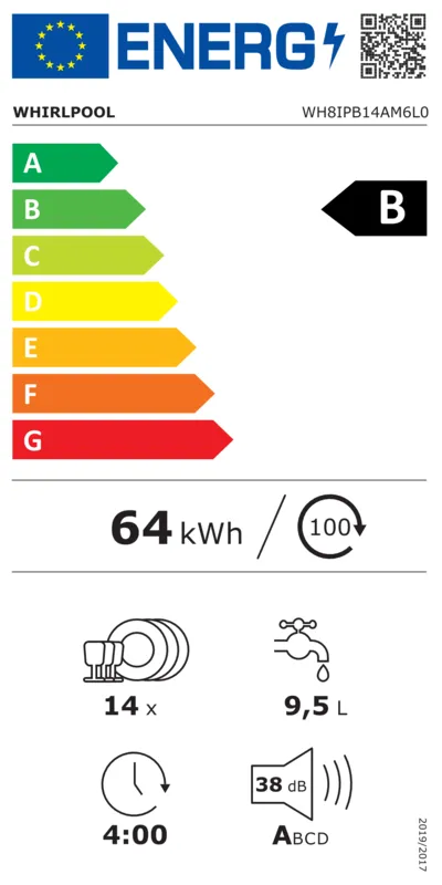 Whirlpool WH8IPB14AM6L0 energielabel