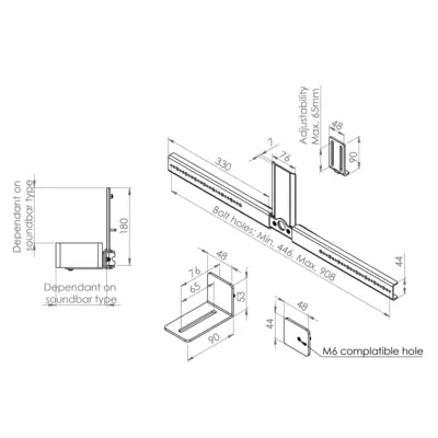 CTSHUNIB Soundbar module voor draaibare TV voet