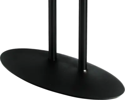Voet 98x45cm ovaal zwart staal voor dubbele kolom