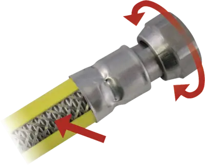 GAS AANSL.SET RVS-FLEX 75CM