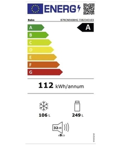 Beko B7RCNE408HG koel / vriescombinatie