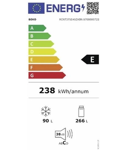 Beko RCNT375E40ZXBN koel / vriescombinatie