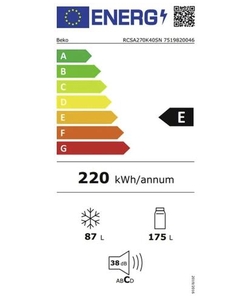 Beko RCSA270K40SN koel / vriescombinatie