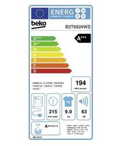 Beko B3T6924WS wasdroger